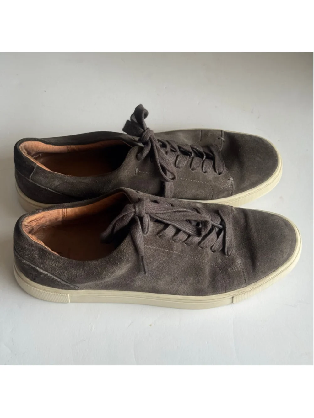 Frye Ivy Low Gray Suede Leather Lace Up Sneakers Women’s 8.5M Casual Shoes